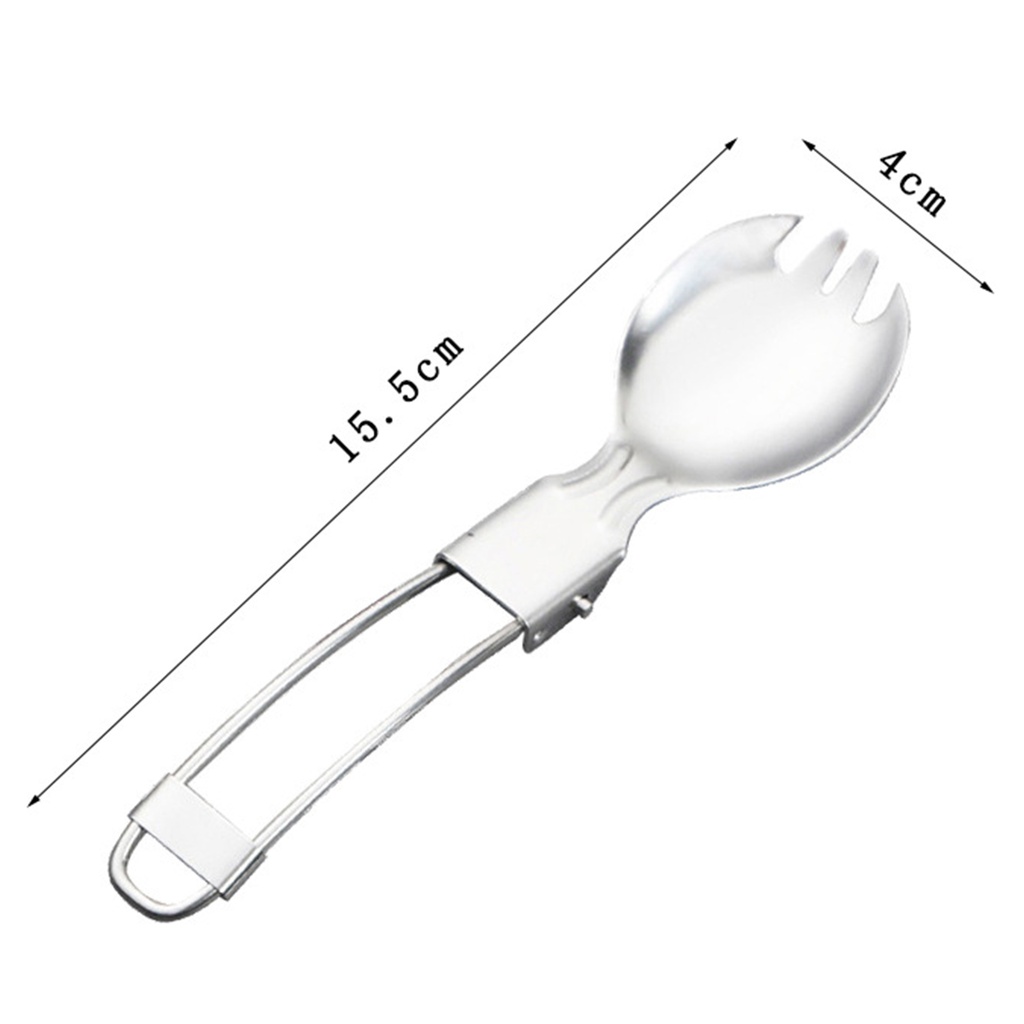 不锈钢折叠叉子勺子餐具 小刀 沙拉勺 带叉折叠勺 户外便携套装