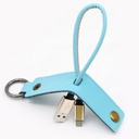 适用苹果安卓type-c充电线PU皮革钥匙扣usb数据线充电线创意礼品