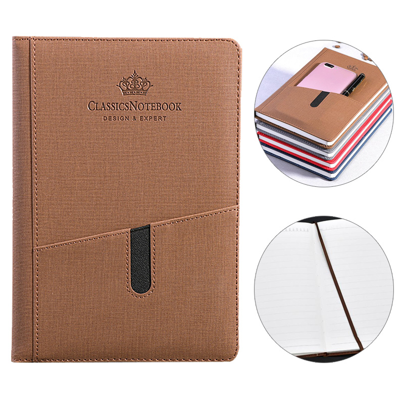 PSN1035 - Corporate Journal Notebook with Jacket Sleeve 商务手机插袋记事本创意A5笔记本定制印logo办公会议记录本日记本