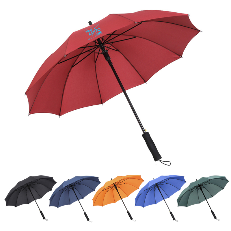 OUH0004 新款加固加大防风雨伞自动晴雨伞厂家印制logo广告伞直杆长柄雨伞