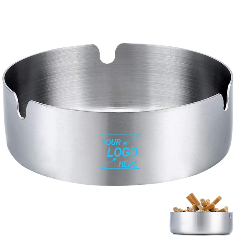 10cm1.0加厚不锈钢烟灰缸可定制LOGO