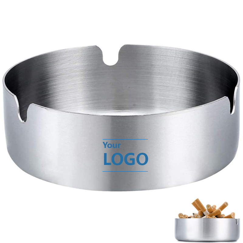 10cm1.0加厚不锈钢烟灰缸可定制LOGO