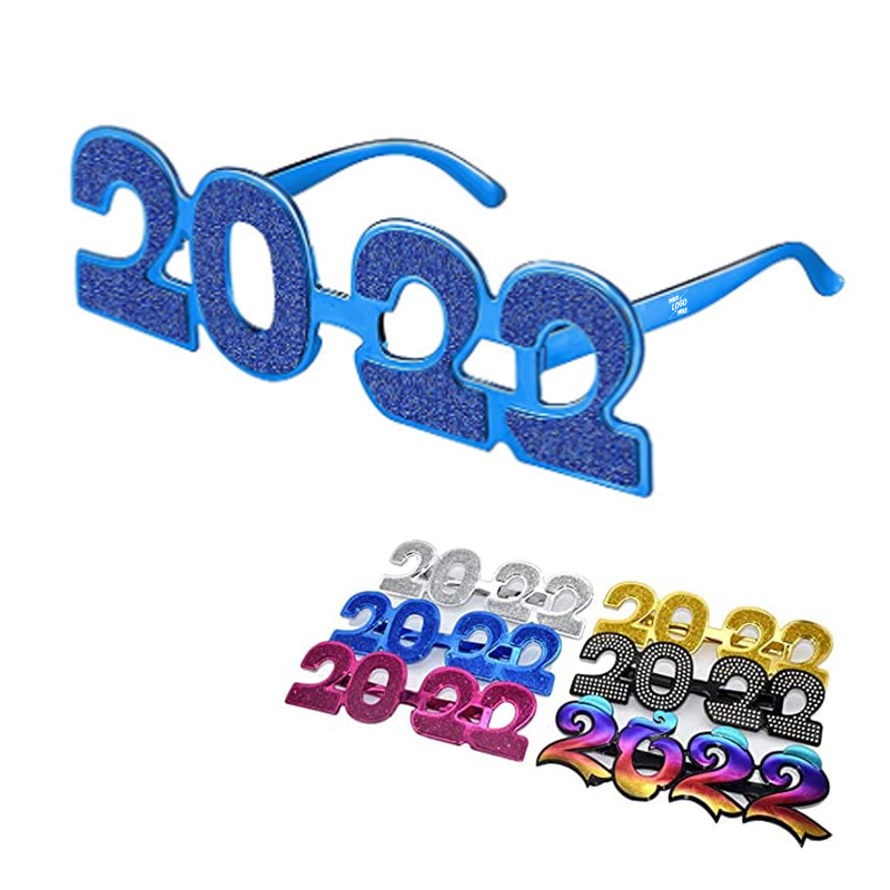新品跨境 2022数字眼镜 派对搞怪 跨年新年眼镜道具聚会用品
