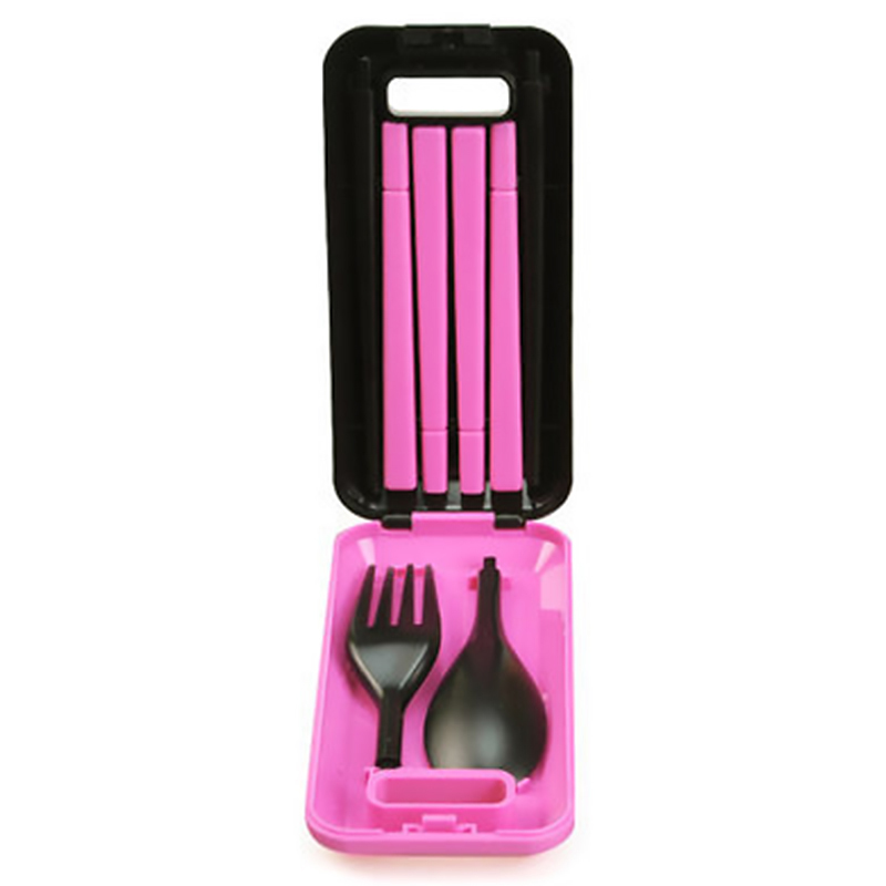 BR001459 - ABS塑料餐具三件套 便携旅行套装 折叠组合筷子叉勺 节日活动礼品