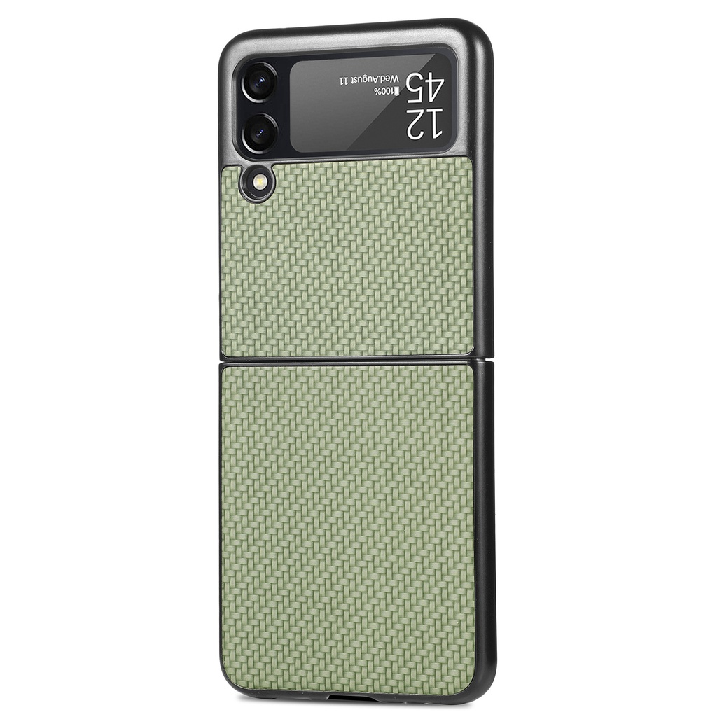 厂家适用三星GalaxyZ Flip3折叠屏手机壳 纤维纹PC硬壳全包保护壳