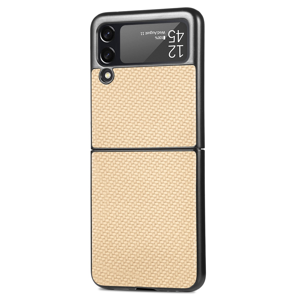 厂家适用三星GalaxyZ Flip3折叠屏手机壳 纤维纹PC硬壳全包保护壳