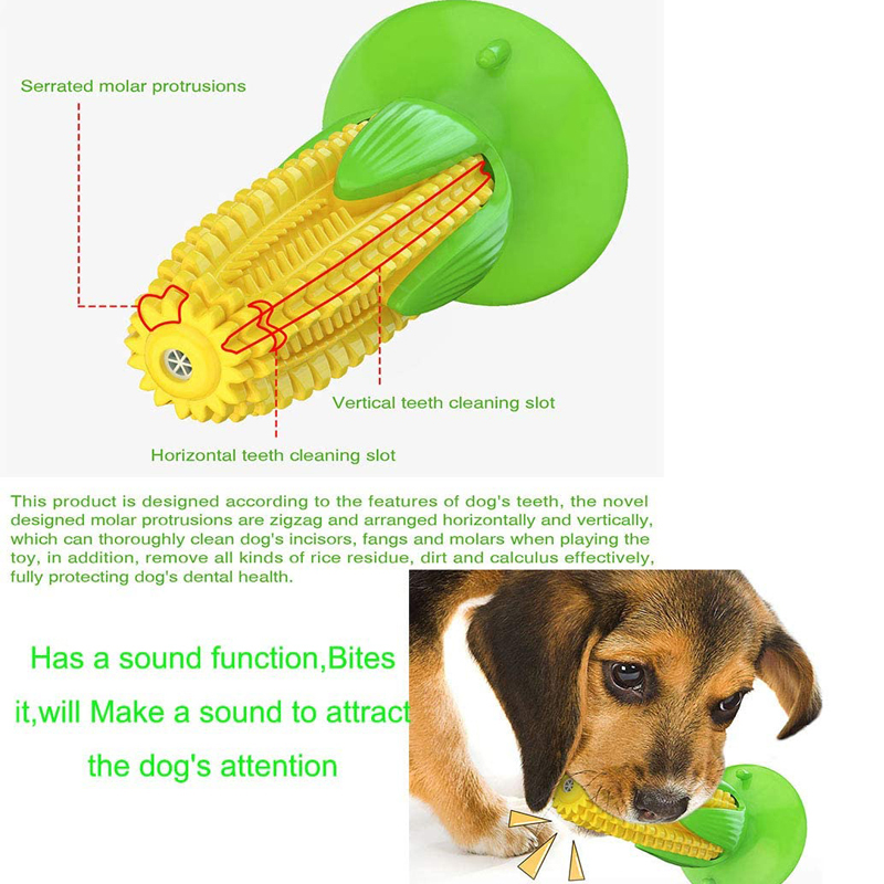 亚马逊爆款狗狗玩具玉米磨牙棒耐咬洁齿狗牙刷磨牙棒漏食球狗咬胶