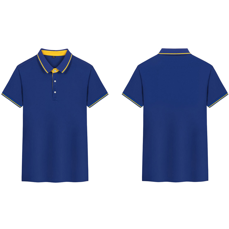 夏男式翻领短袖T恤定制印字图logo POLO广告文化衫条纹色工作服装