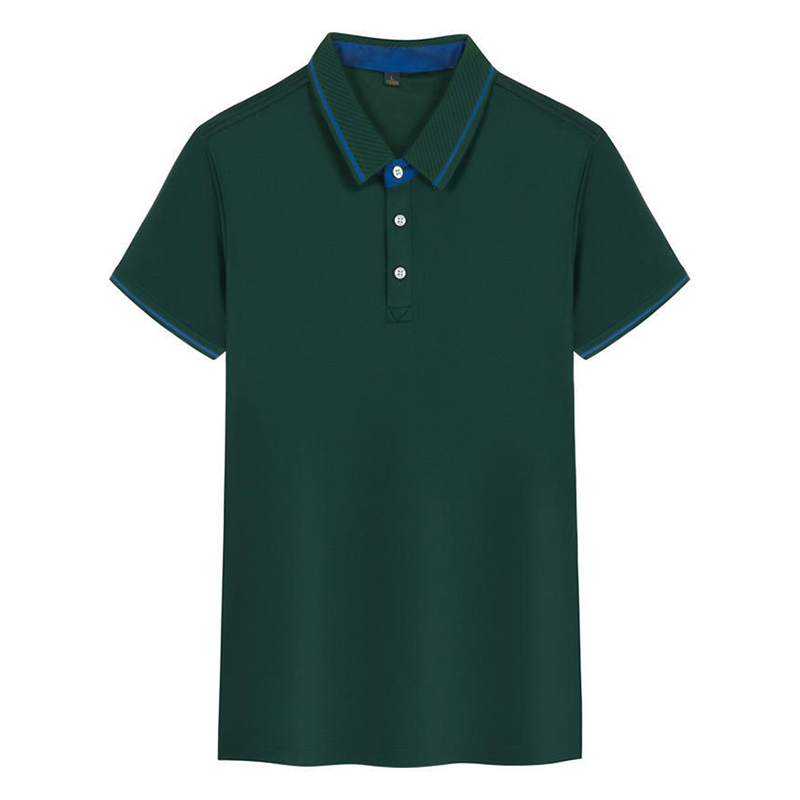 夏男式翻领短袖T恤定制印字图logo POLO广告文化衫条纹色工作服装