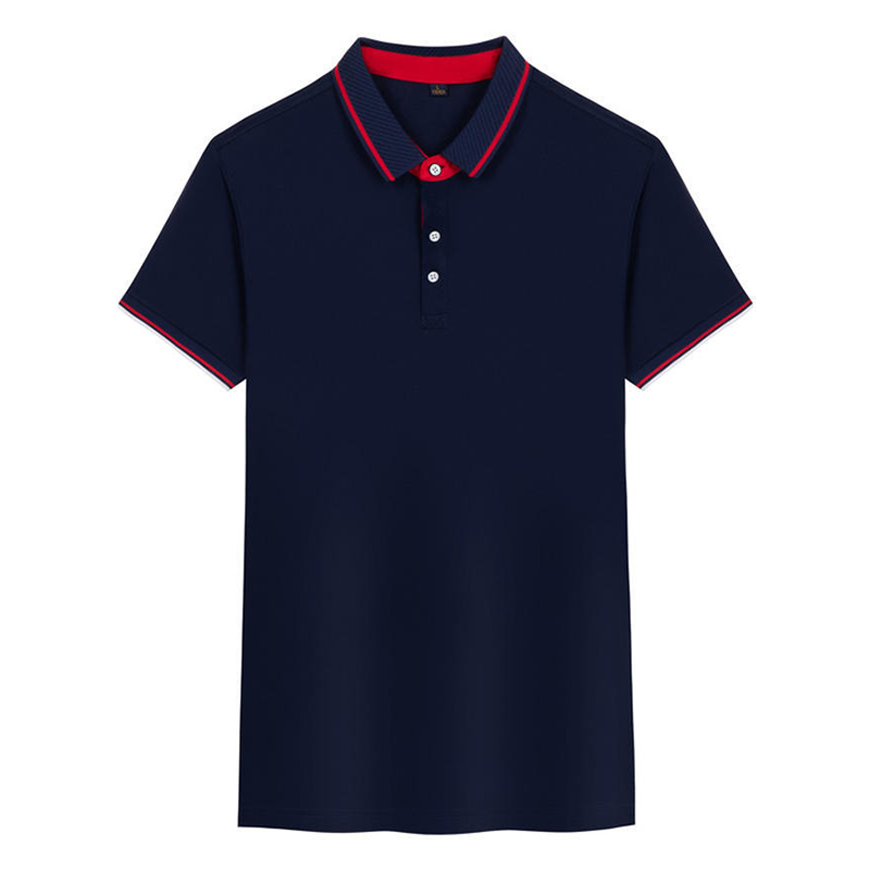 夏男式翻领短袖T恤定制印字图logo POLO广告文化衫条纹色工作服装
