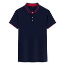 夏男式翻领短袖T恤定制印字图logo POLO广告文化衫条纹色工作服装