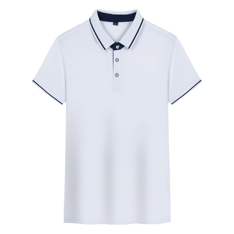 夏男式翻领短袖T恤定制印字图logo POLO广告文化衫条纹色工作服装