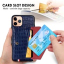 适用iPhone x插卡手机壳 纯色简约多功能保护壳苹果7 8plus皮套
