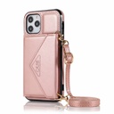 适用iPhone12promax斜挎手机壳苹果11挂绳皮套XS钱包插卡7p潮女壳