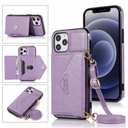 适用iPhone12promax斜挎手机壳苹果11挂绳皮套XS钱包插卡7p潮女壳