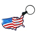 F503138 美国国旗PVC钥匙扣 赠品PVC带灯钥匙扣挂件