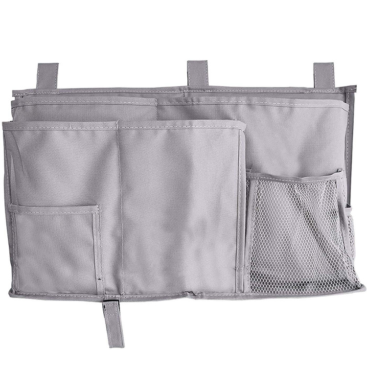 HOB6028 - Hanging Organizer Bag 通用床边存储悬挂收纳包双层医院病床轨书挂袋厂家可定做