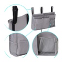 HOB6028 - Hanging Organizer Bag 通用床边存储悬挂收纳包双层医院病床轨书挂袋厂家可定做