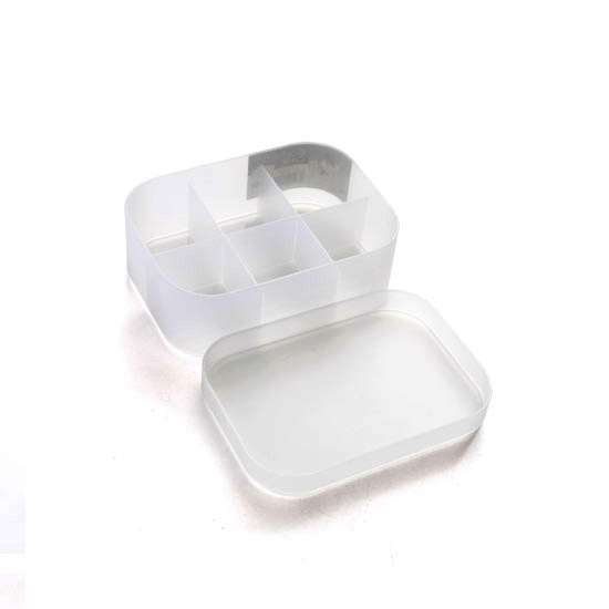 HOB6035 - Frosted Matte Storage Box with Lid 塑料磨砂透明收纳盒 带盖化妆品面膜收纳盒 桌面多功能地摊收纳盒