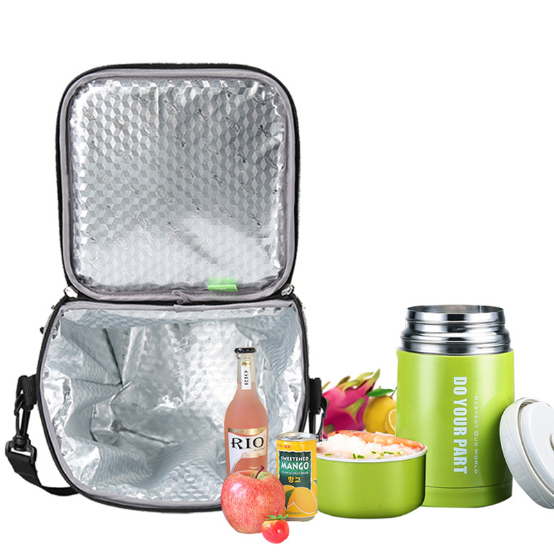 BGB1006 - Large Capacity Insulated Food Storage Bag 饭盒手提包上班带饭包铝箔加厚保温袋便当包大容量外出饭盒袋时尚