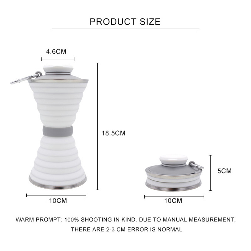 硅胶折叠水杯旅行运动水瓶户外硅胶折叠水瓶伸缩折叠水壶批发
