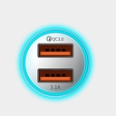 新款车载充电器双USBQC3.0快充汽车用手机点烟器车充平板导航支架