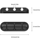 桌面充电数据线理线器 3孔硅胶创意礼品收纳固线理线夹