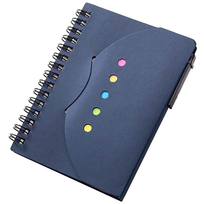 PSN1014 - Spiral Hand Notebook with Sticky Notes Set 创意新款环保定制加厚牛皮笔记本多功能小本子便签本带笔线圈本