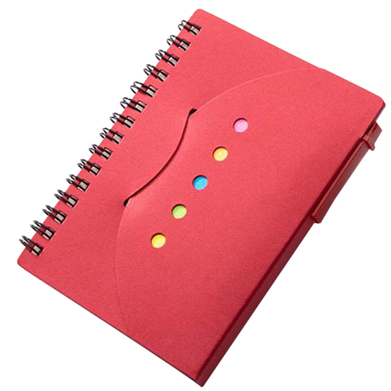 PSN1014 - Spiral Hand Notebook with Sticky Notes Set 创意新款环保定制加厚牛皮笔记本多功能小本子便签本带笔线圈本