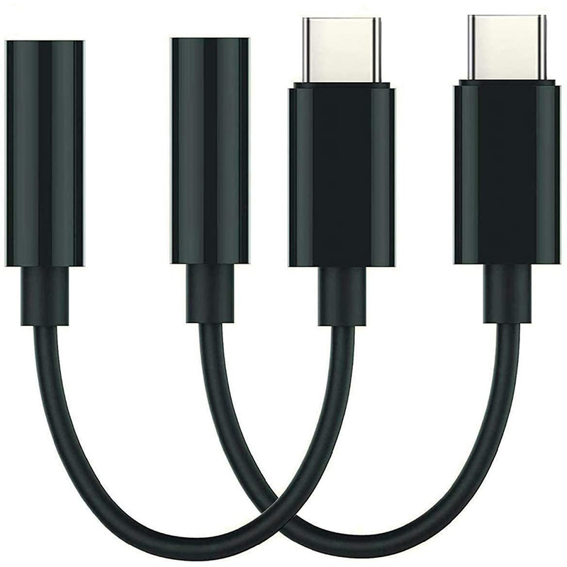 适用于一加手机音频转接头听歌线控U盾 Typec转3.5mm耳机转接换器