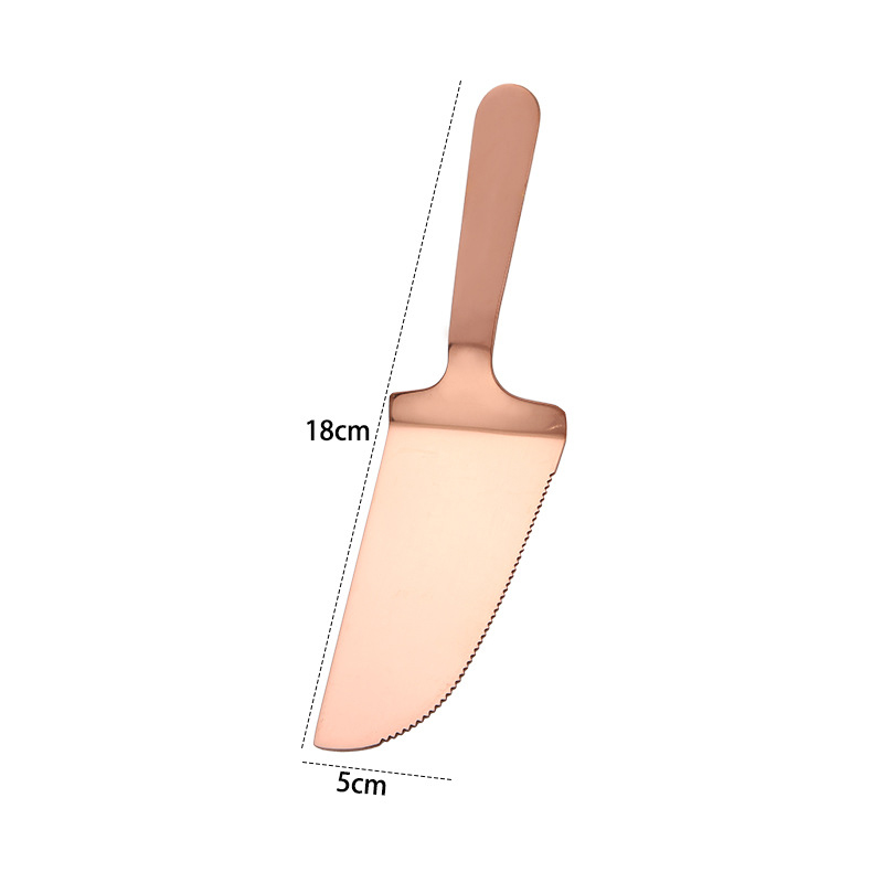 不锈钢蛋糕铲金色幻彩披萨刀三角形蛋糕转移铲面包铲厨房烘焙用品