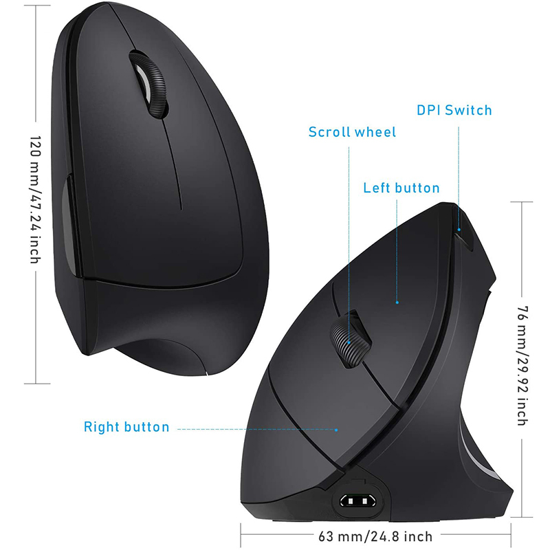 现货电商货源 左手右手五代垂直无线鼠标 人体工程学鼠标防鼠标手