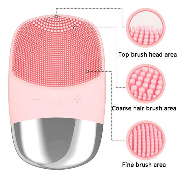 BR001385 - 现货 新款硅胶洁面仪 电动超声波防水毛孔清洁器 深层按摩洗脸仪