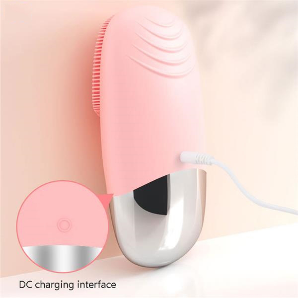BR001385 - 现货 新款硅胶洁面仪 电动超声波防水毛孔清洁器 深层按摩洗脸仪