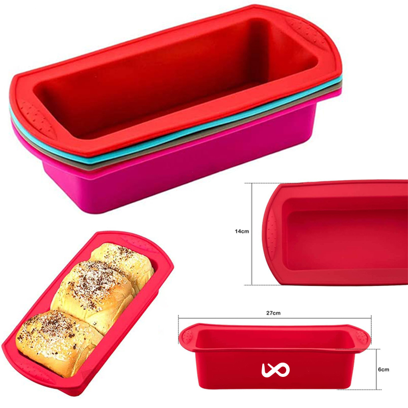DIY硅胶蛋糕模 食品级硅胶 双耳长方形硅胶吐司盘 吐司面包模具