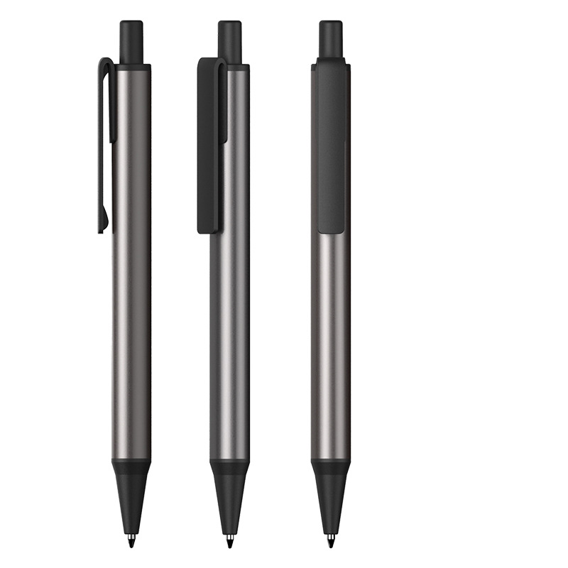 F512099 亚奇工厂创意按动圆珠笔定制广告logo 会议水性用笔金属笔