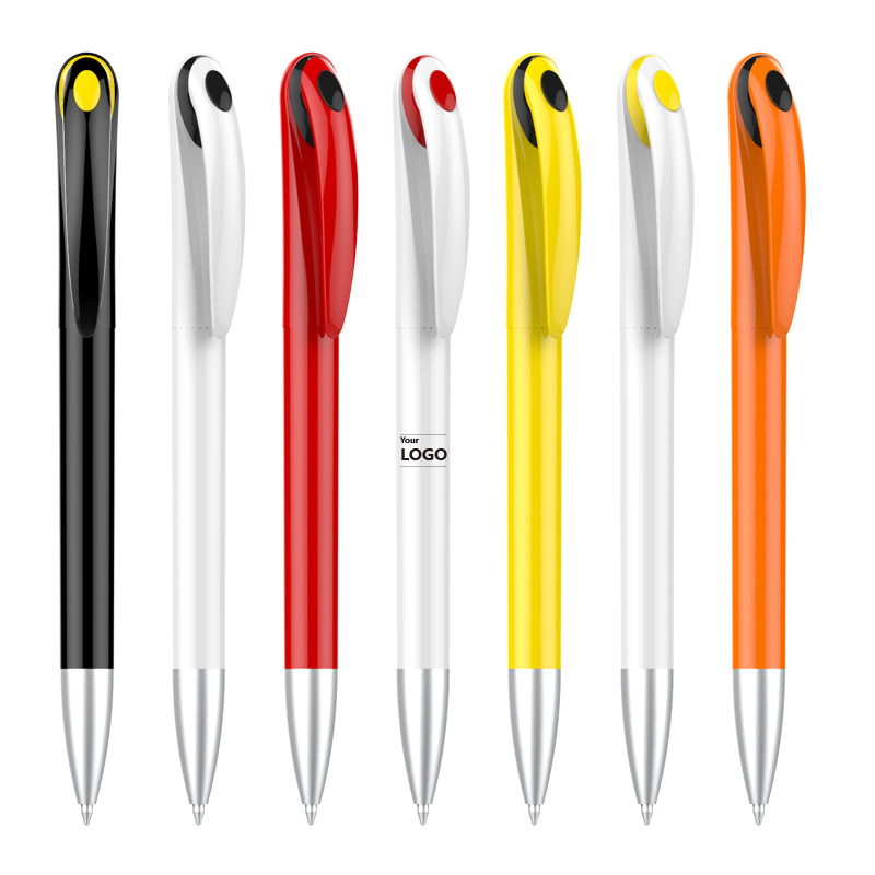 F512078  晕轮 塑料简易圆珠笔定做批发1.0黑 促销礼品广告笔 定制笔logo