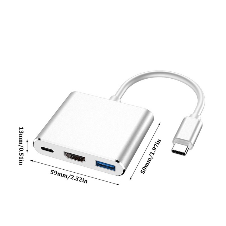 F511999 type-c to hdmi usb3.1三合一转换器4K高清转接线