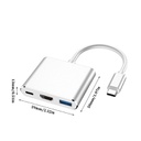 F511999 type-c to hdmi usb3.1三合一转换器4K高清转接线