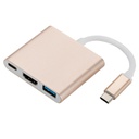 F511999 type-c to hdmi usb3.1三合一转换器4K高清转接线