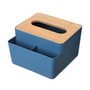 HOB6036 - Bamboo Lid Multifunction Tissue Box 多功能竹木盖纸巾盒创意桌面抽纸盒家用客厅简约塑料遥控器收纳盒