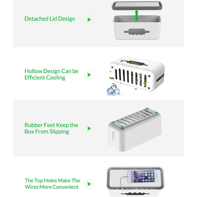 HOB6051 - Socket Cover and Cable Organizer 创意多功能排插收纳盒桌面电源线插线板充电器电脑电源插排理线盒