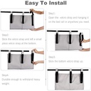 HOB6028 - Hanging Organizer Bag 通用床边存储悬挂收纳包双层医院病床轨书挂袋厂家可定做