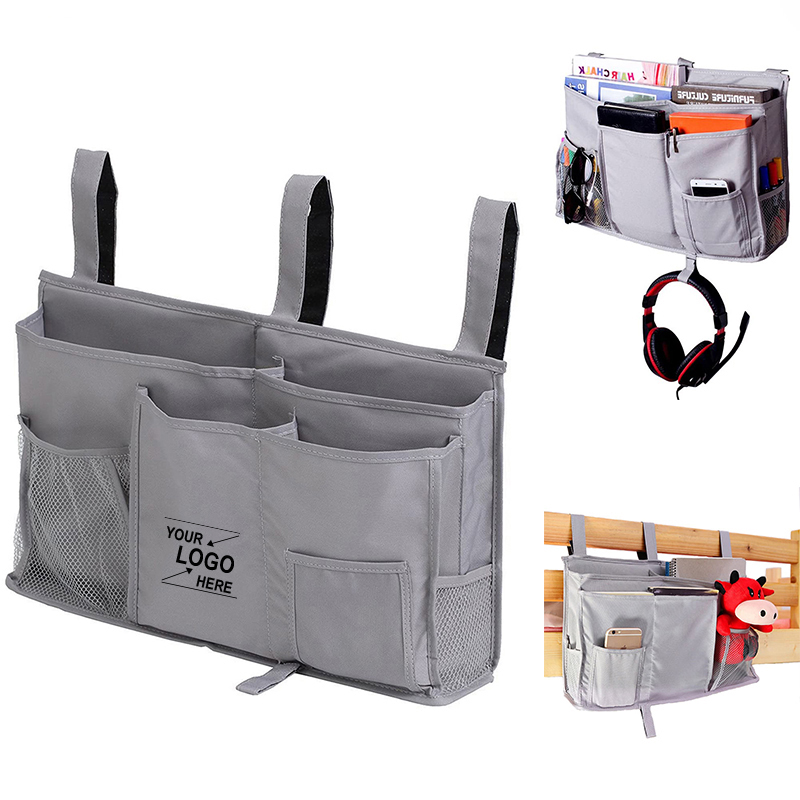 HOB6028 - Hanging Organizer Bag 通用床边存储悬挂收纳包双层医院病床轨书挂袋厂家可定做