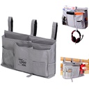 HOB6028 - Hanging Organizer Bag 通用床边存储悬挂收纳包双层医院病床轨书挂袋厂家可定做