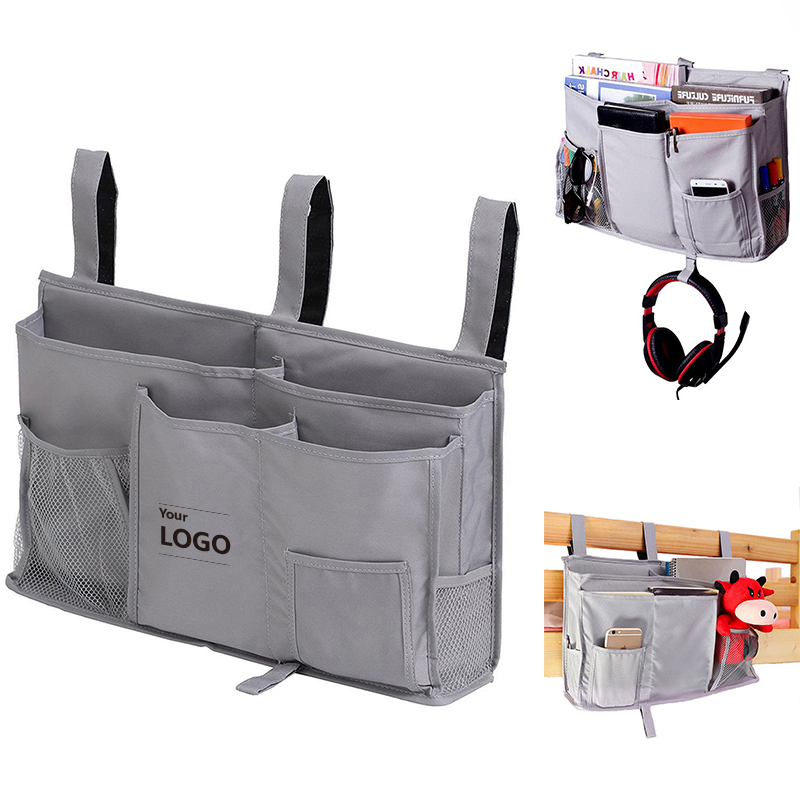 HOB6028 - Hanging Organizer Bag 通用床边存储悬挂收纳包双层医院病床轨书挂袋厂家可定做