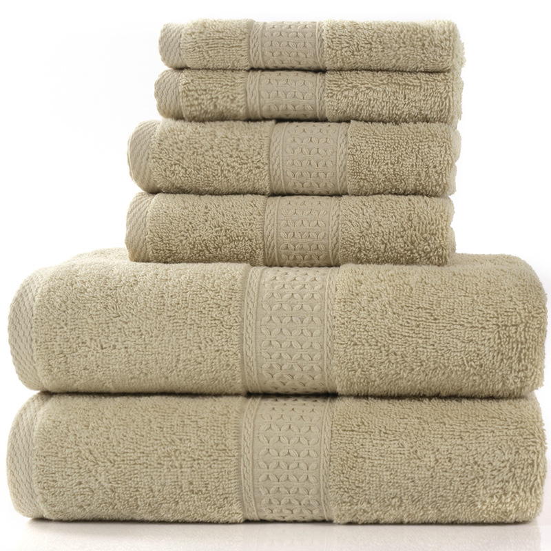 纯棉毛巾吸水浴巾柔软方巾精梳3件套 towel set 3pcs套装贴牌