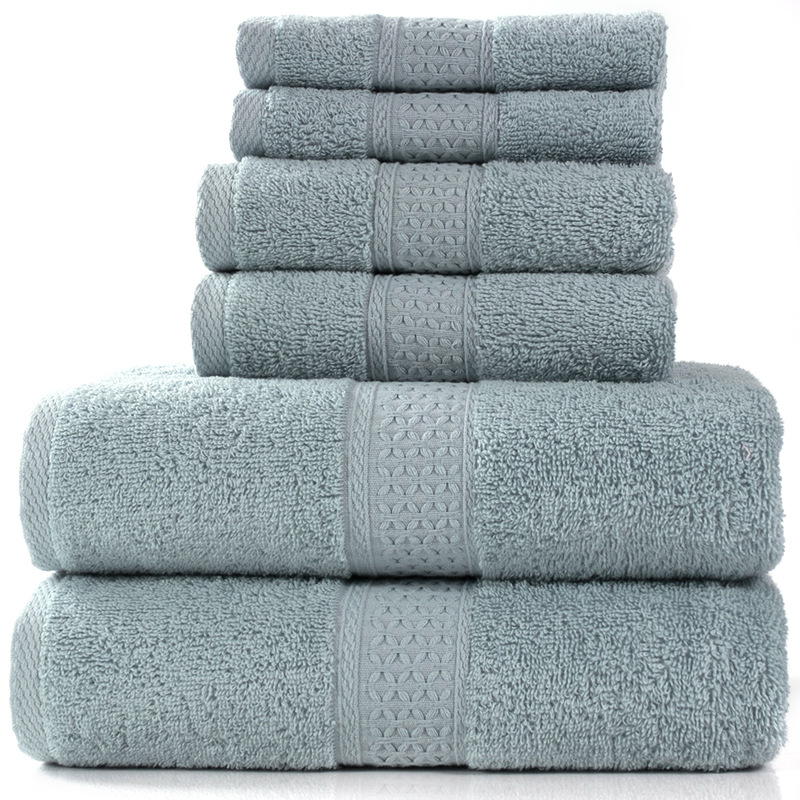 纯棉毛巾吸水浴巾柔软方巾精梳3件套 towel set 3pcs套装贴牌