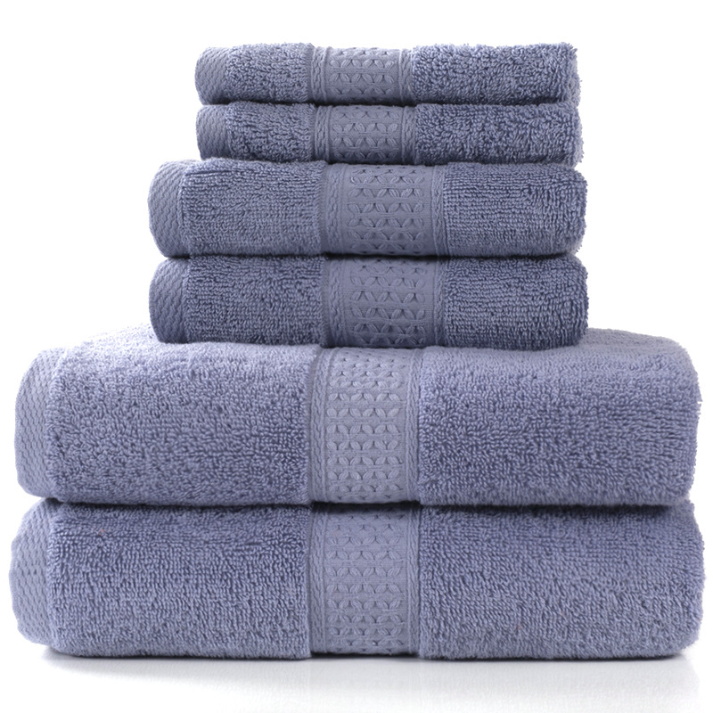 纯棉毛巾吸水浴巾柔软方巾精梳3件套 towel set 3pcs套装贴牌