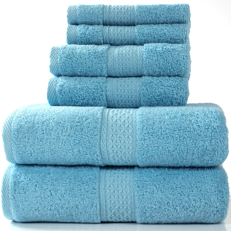 纯棉毛巾吸水浴巾柔软方巾精梳3件套 towel set 3pcs套装贴牌
